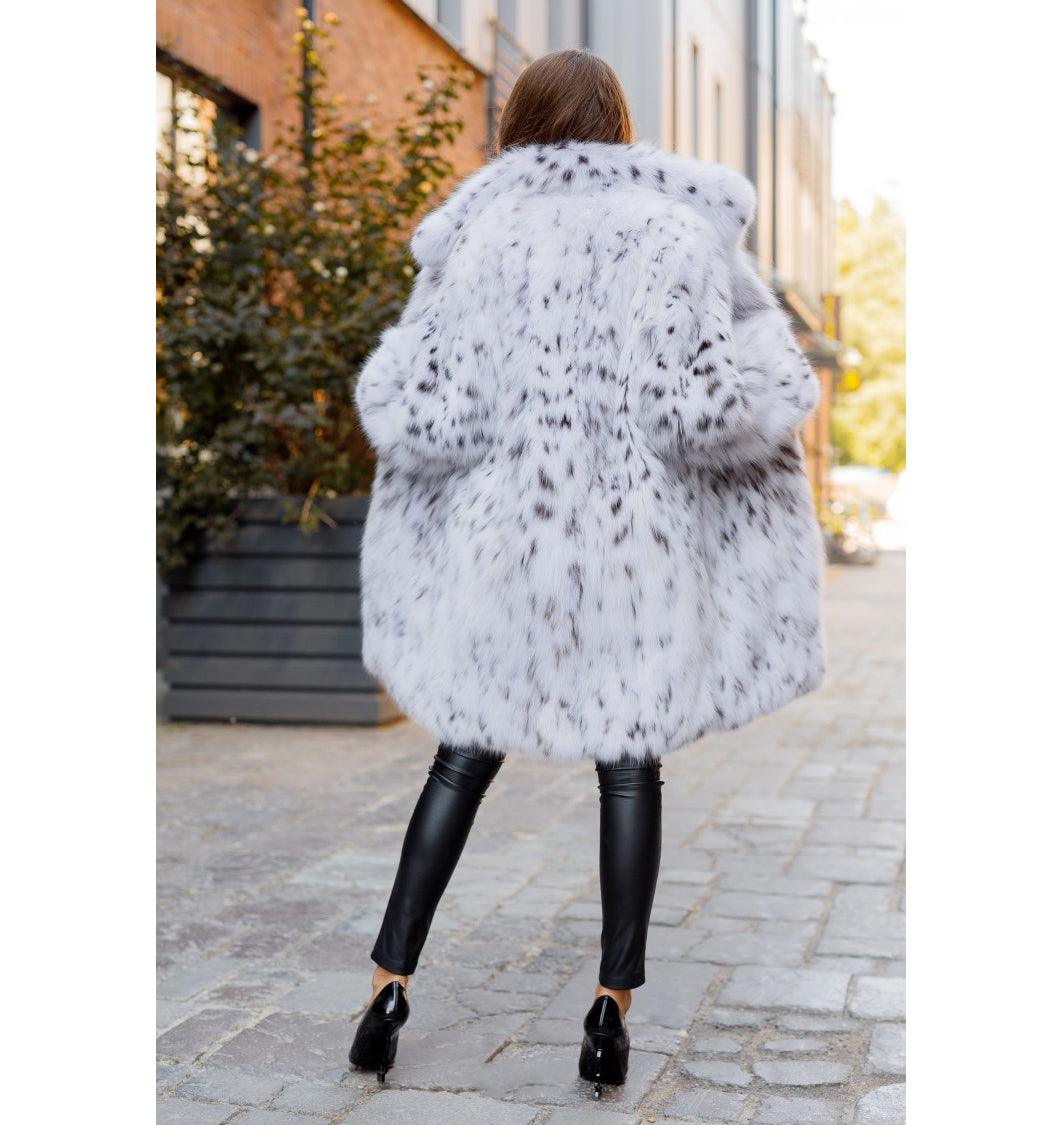 Winter Jackets For Women Plus Size 2K Faux Fur Coat White Leopard Faux Fur Plush Jacket - Estação do Inverno