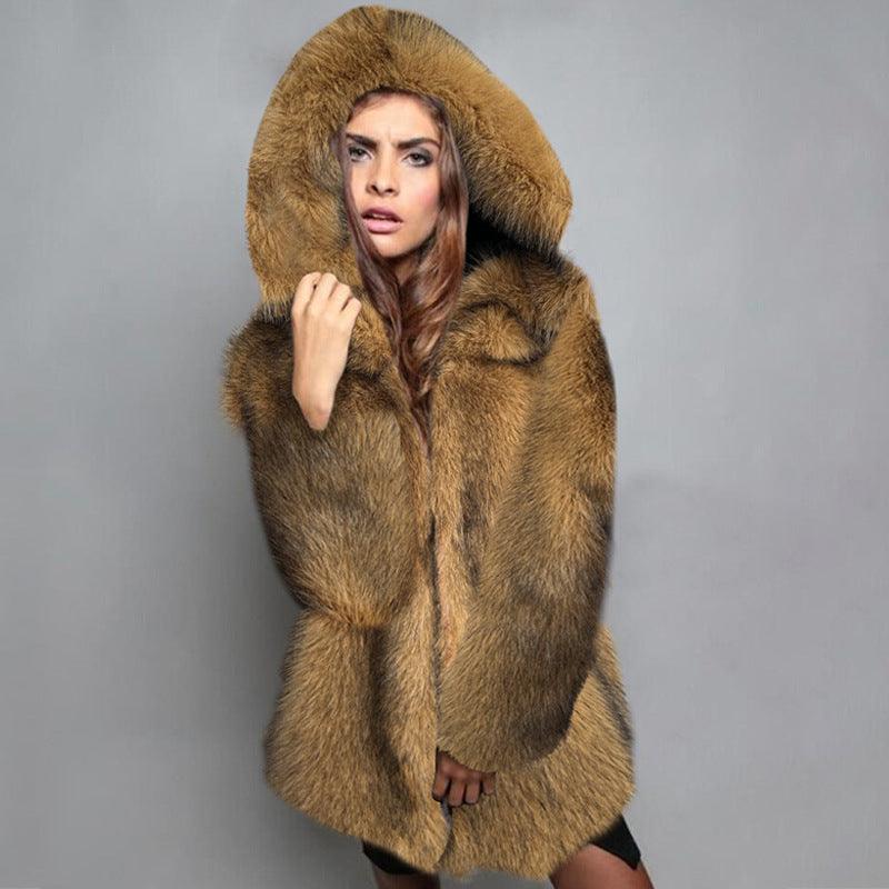 Winter Jackets For Women Plus Size Fullbody Faux Fox Fur Thickened Coat - Estação do Inverno