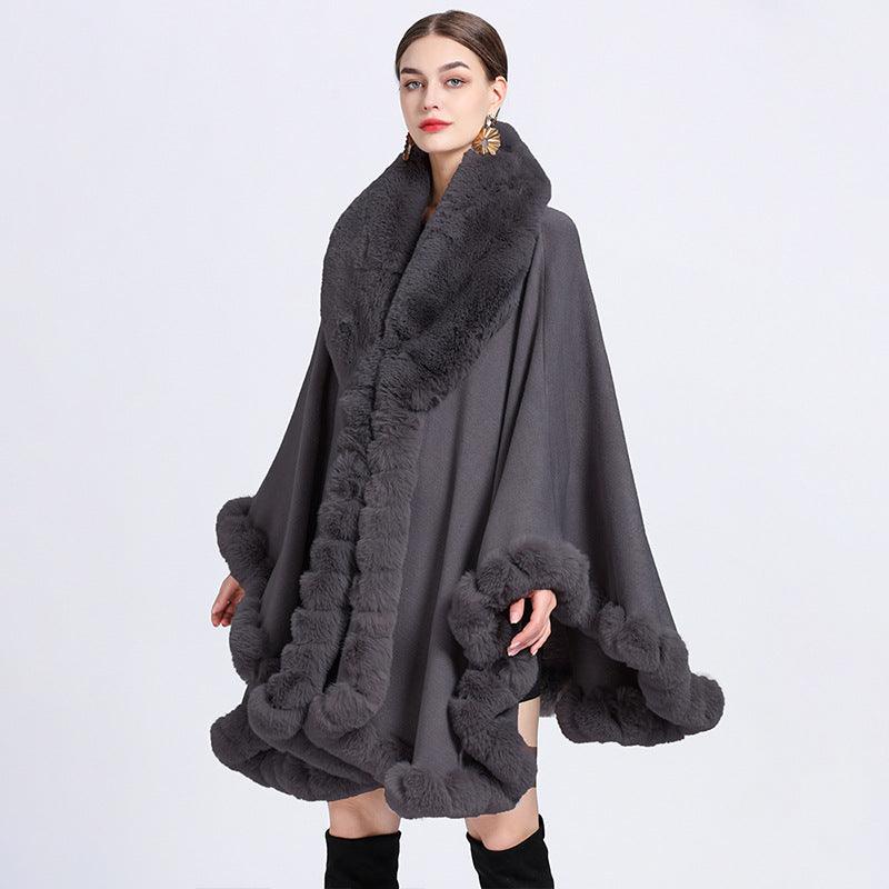 Winter Jackets For Women Plus Size Solid Color Fox Faux Fur Luxury Parka Coat - Estação do Inverno