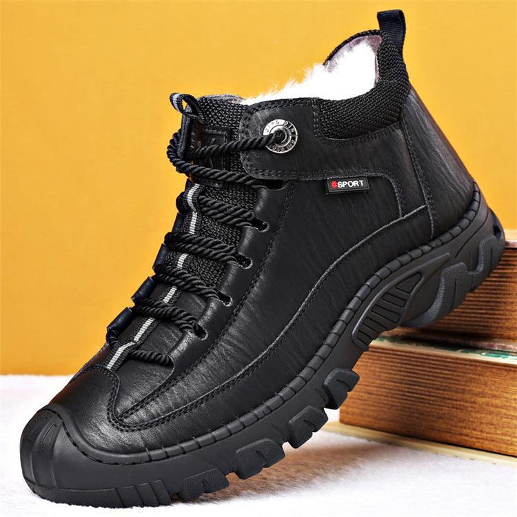 Sapato de Couro Premium Forrado em Lã - Estação do Inverno